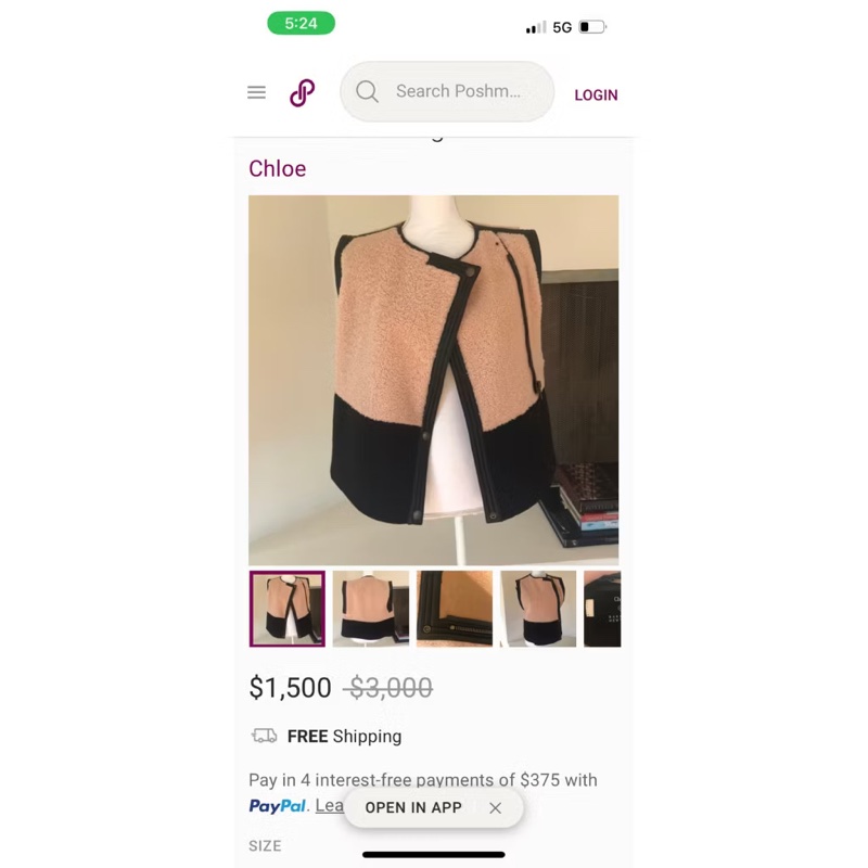 Chloe 皮毛一體皮革無袖夾克-2