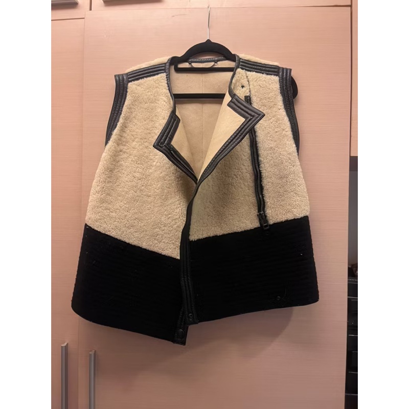 Chloe 皮毛一體皮革無袖夾克-4