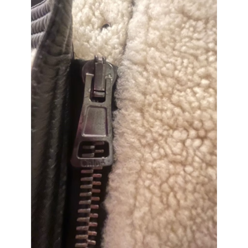 Chloe 皮毛一體皮革無袖夾克-10