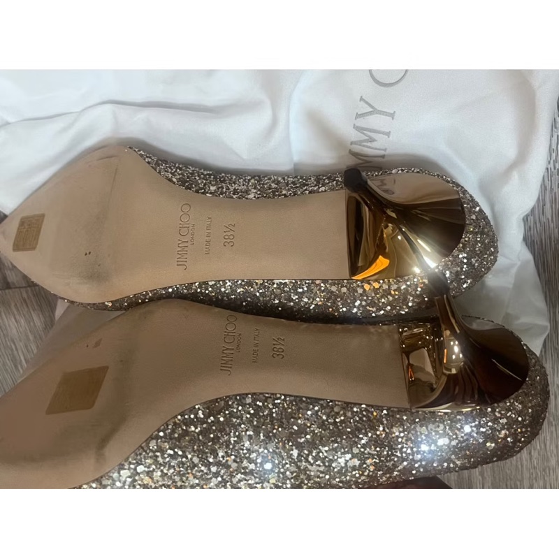 jimmy choo 全新低跟尖頭鞋 閃閃-2