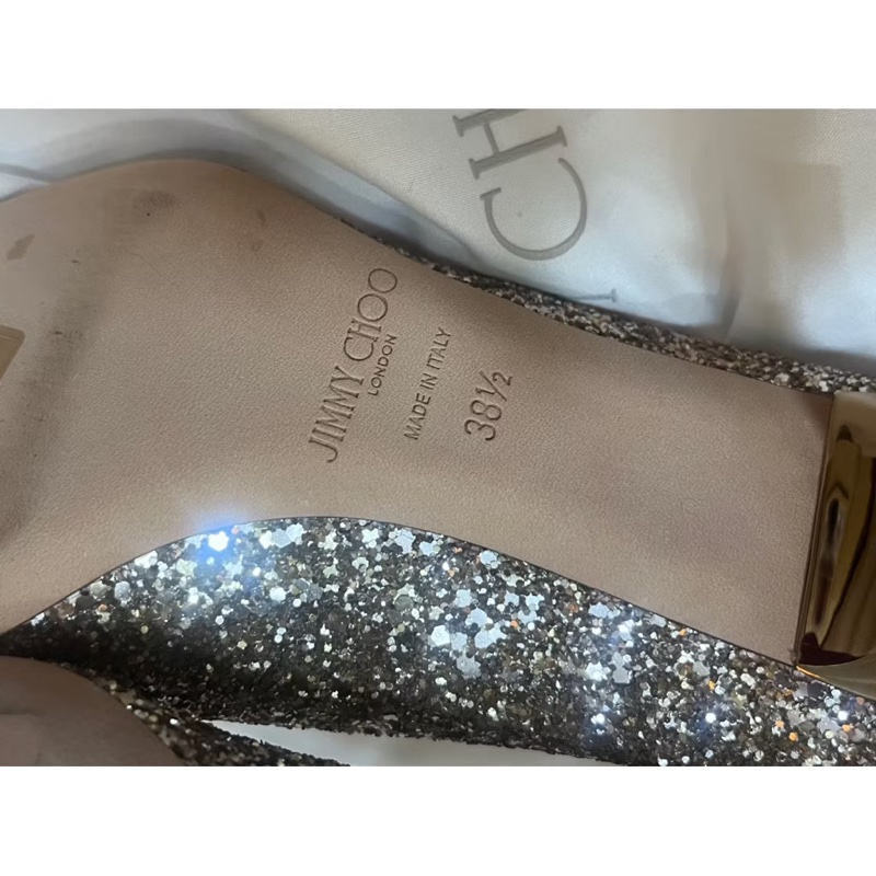 jimmy choo 全新低跟尖頭鞋 閃閃-8