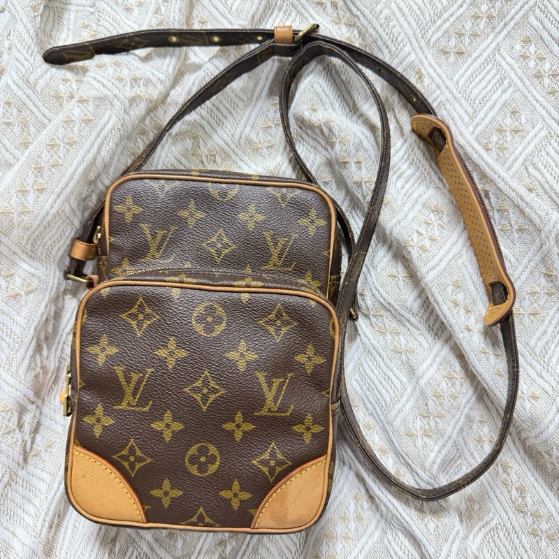 LV經典老花雙層相機包-11