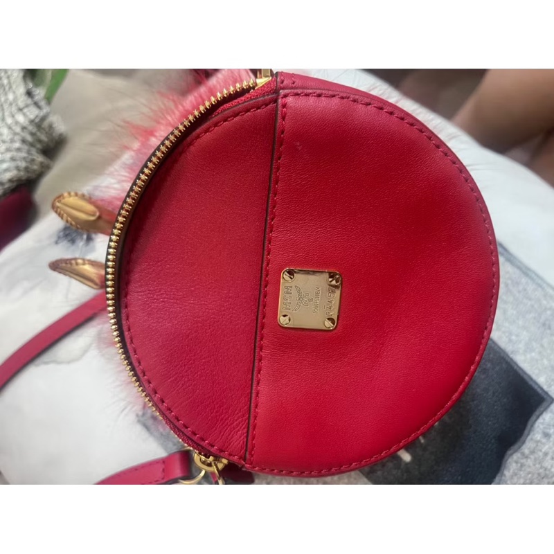 MCM包包 喜氣紅藍毛造型兔-6