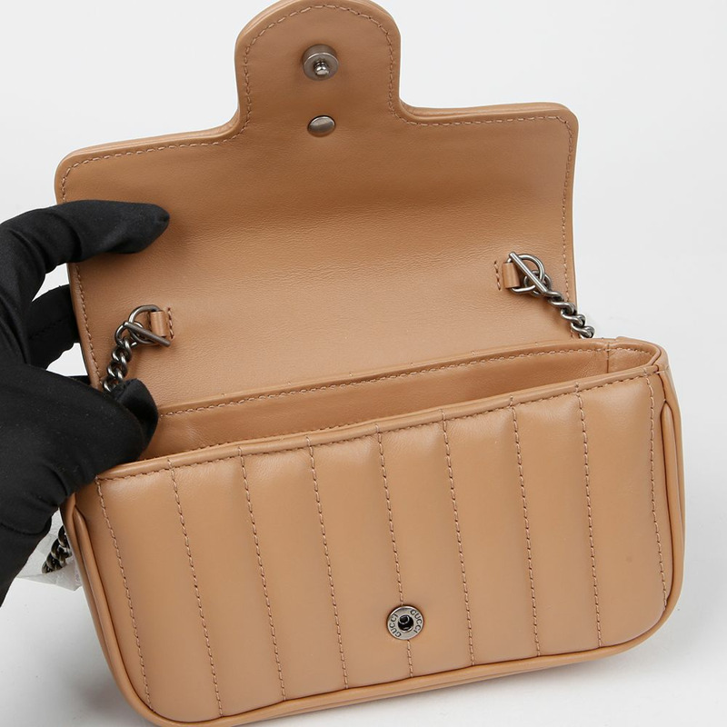 GUCCI GG Marmont 超迷你鏈條單肩斜背包 476433-7