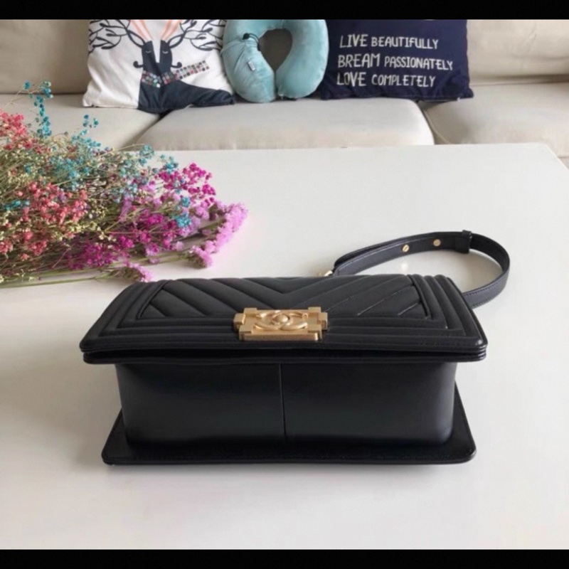 香奈兒leboy斜挎包 單肩包, 20cm*13cm 26開, 附件:質保卡-4