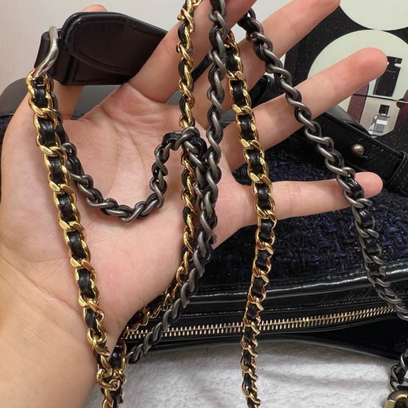 香奈兒/CHANEL限量 中號 深海藍毛呢流浪包 Gabrielle  25開-1