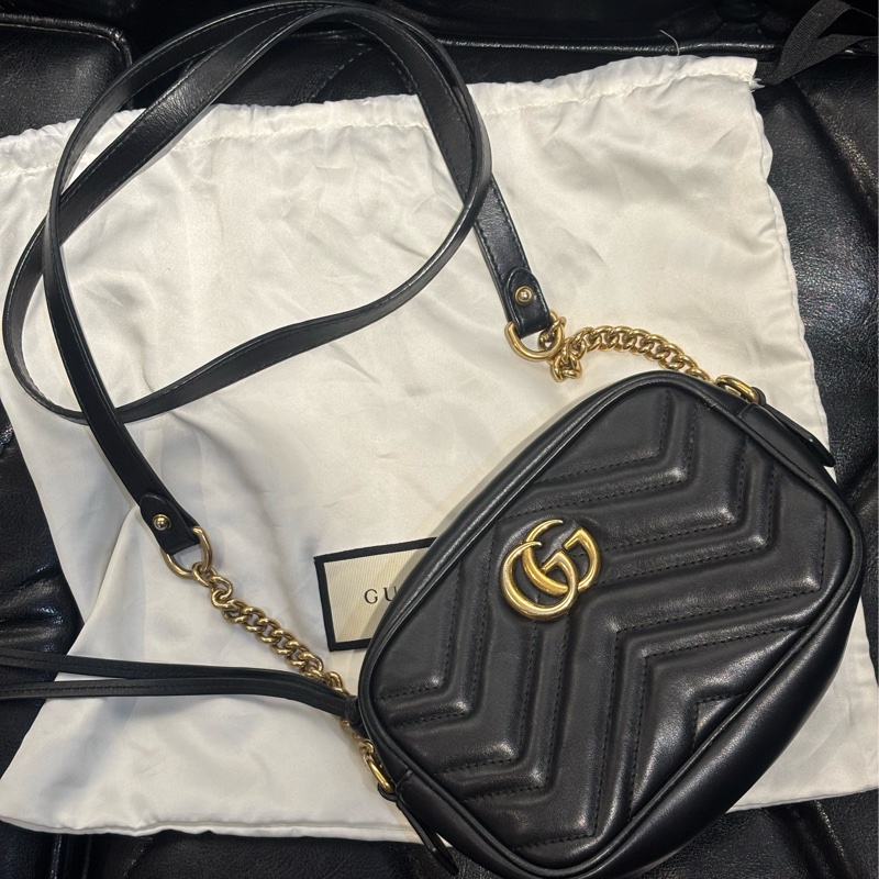 Gucci mini GG Marmont系列迷你相機包 馬夢18公分-0