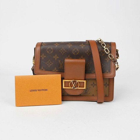 LOUIS VUITTON Dauphine MM Monogram 反面帆布肩背包