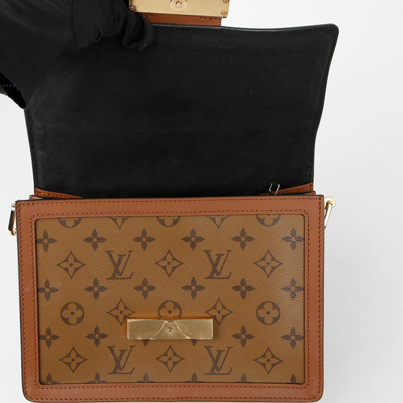 LOUIS VUITTON Dauphine MM Monogram 反面帆布肩背包-8