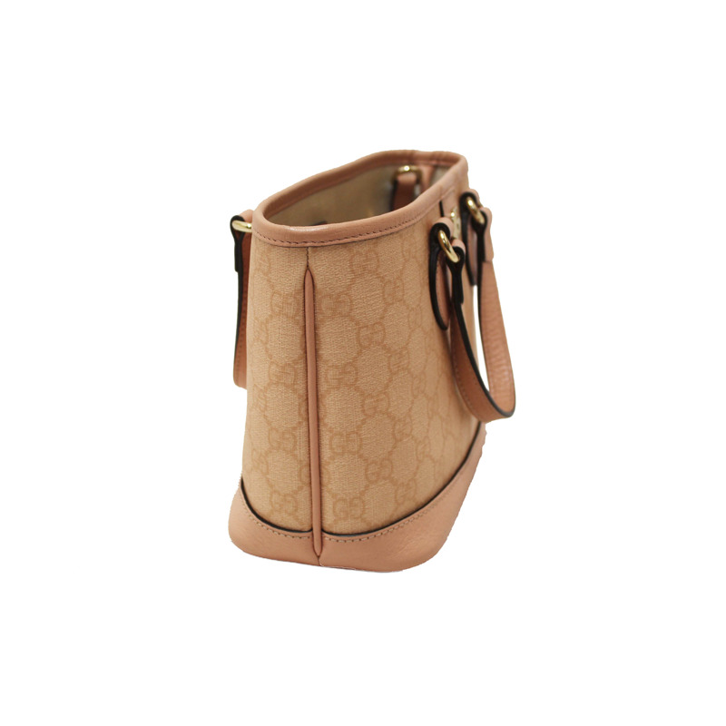 Gucci Pink And White GG Supreme Ophidia Small Tote Bag 811716-5