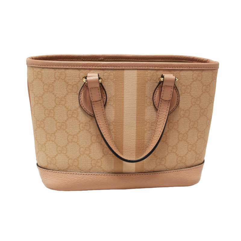 Gucci Pink And White GG Supreme Ophidia Small Tote Bag 811716-6
