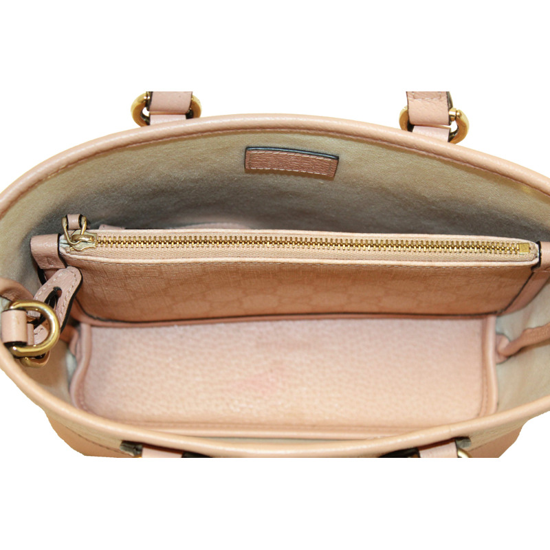 Gucci Pink And White GG Supreme Ophidia Small Tote Bag 811716-13