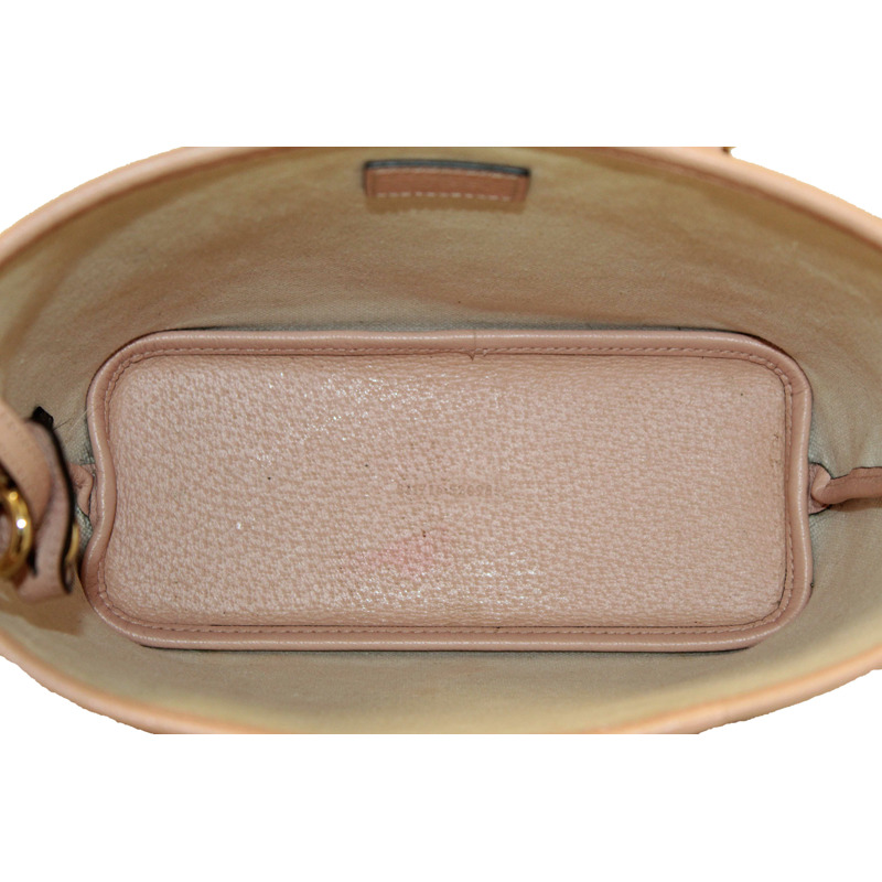 Gucci Pink And White GG Supreme Ophidia Small Tote Bag 811716-14