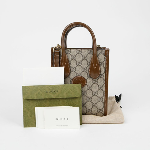 GUCCI 互扣式G迷你手提單肩包 671623