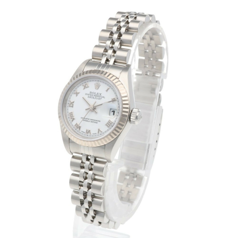 勞力士蠔式恆動日誌型腕錶,不鏽鋼材質,型號79174,自動上鍊,已翻新,F編號,女士款,羅馬數字時標-2