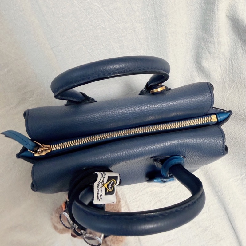 MCM Milla迷你藍色牛皮托特包-21