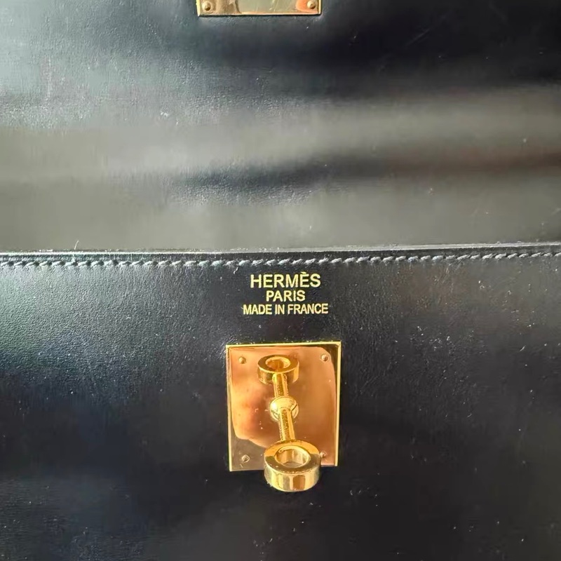 Hermes Kelly 40 box 手提包購物包 經典黑金-3