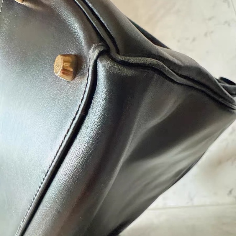 Hermes Kelly 40 box 手提包購物包 經典黑金-10
