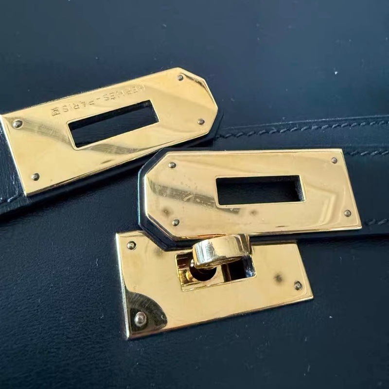 Hermes Kelly 40 box 手提包購物包 經典黑金-16