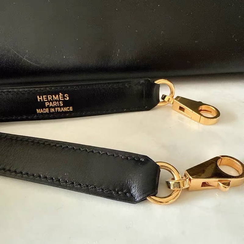 Hermes Kelly 40 box 手提包購物包 經典黑金-22