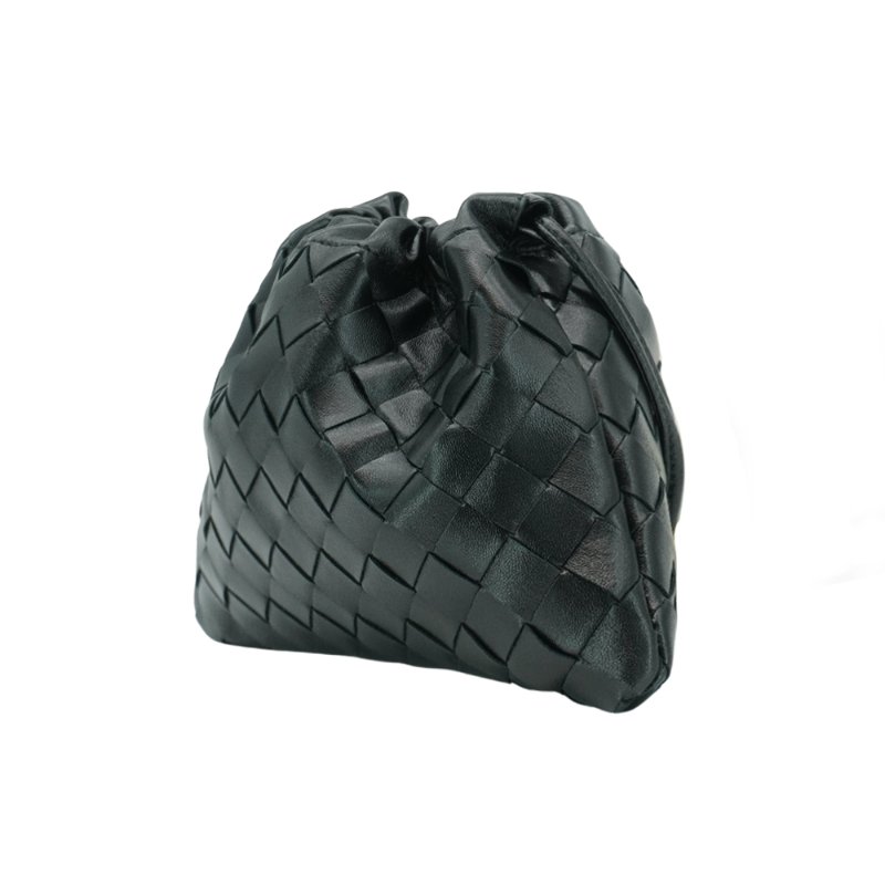 Bottega Veneta Dustbag 編織牛皮小號斜背雲朵包(黑)-1