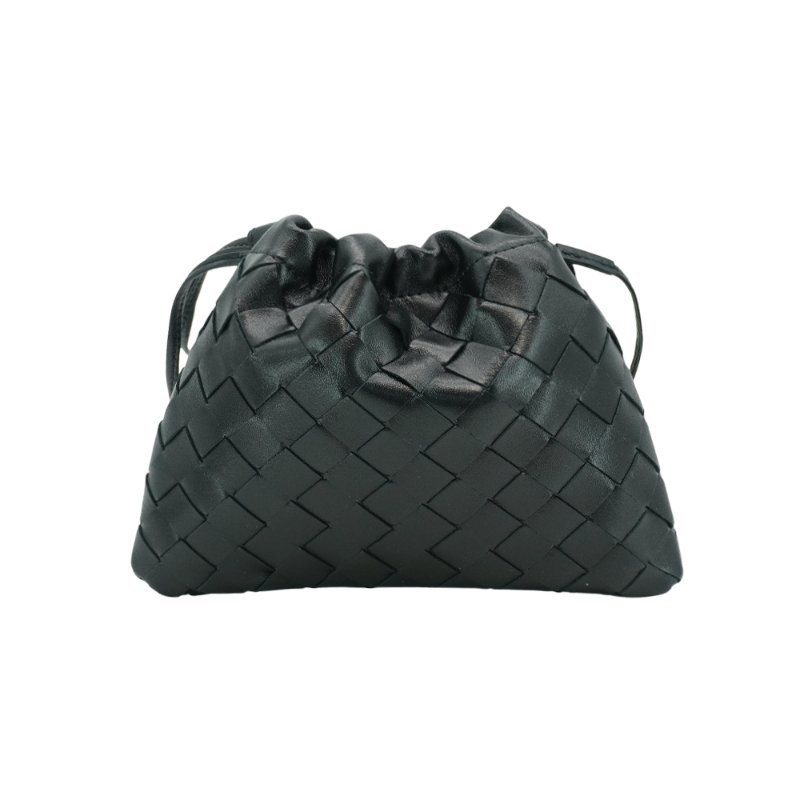 Bottega Veneta Dustbag 編織牛皮小號斜背雲朵包(黑)-2