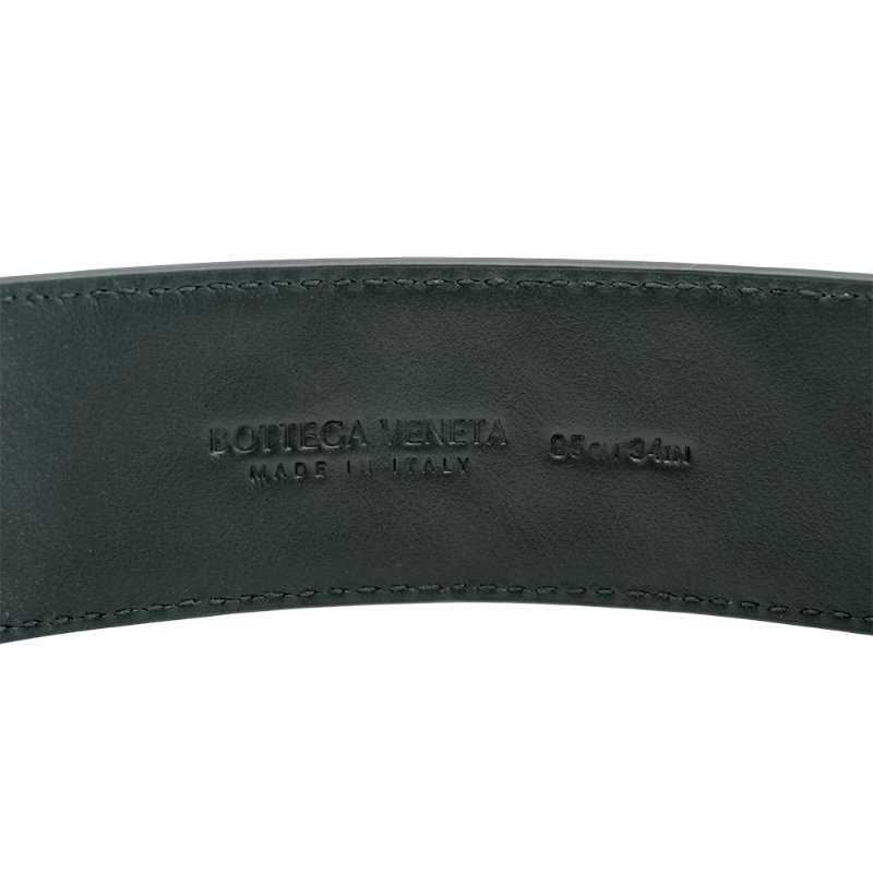 Bottega Veneta 編織牛皮黑方扣皮帶/腰帶(609182-黑)-3