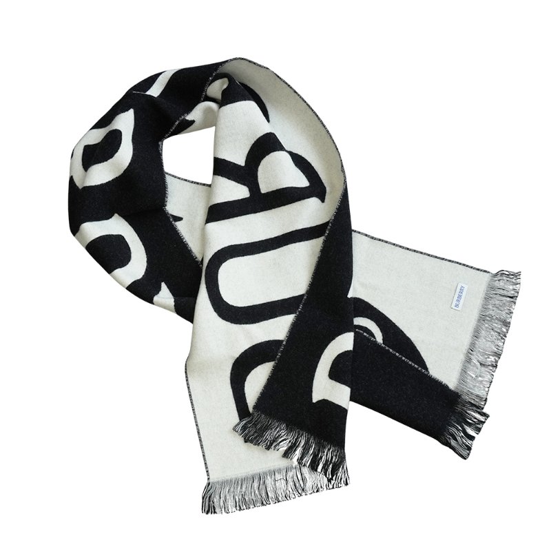 Burberry 品牌徽標字母logo羊毛圍巾(8109563-多色)-3