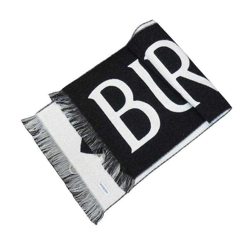 Burberry 品牌徽標字母logo羊毛圍巾(8109563-多色)-4