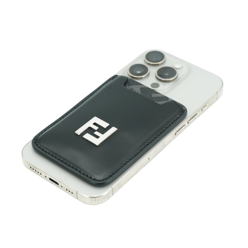 Fendi Squared FF logo MagSafe 磁吸手機卡片套(7M0364-黑灰)-5