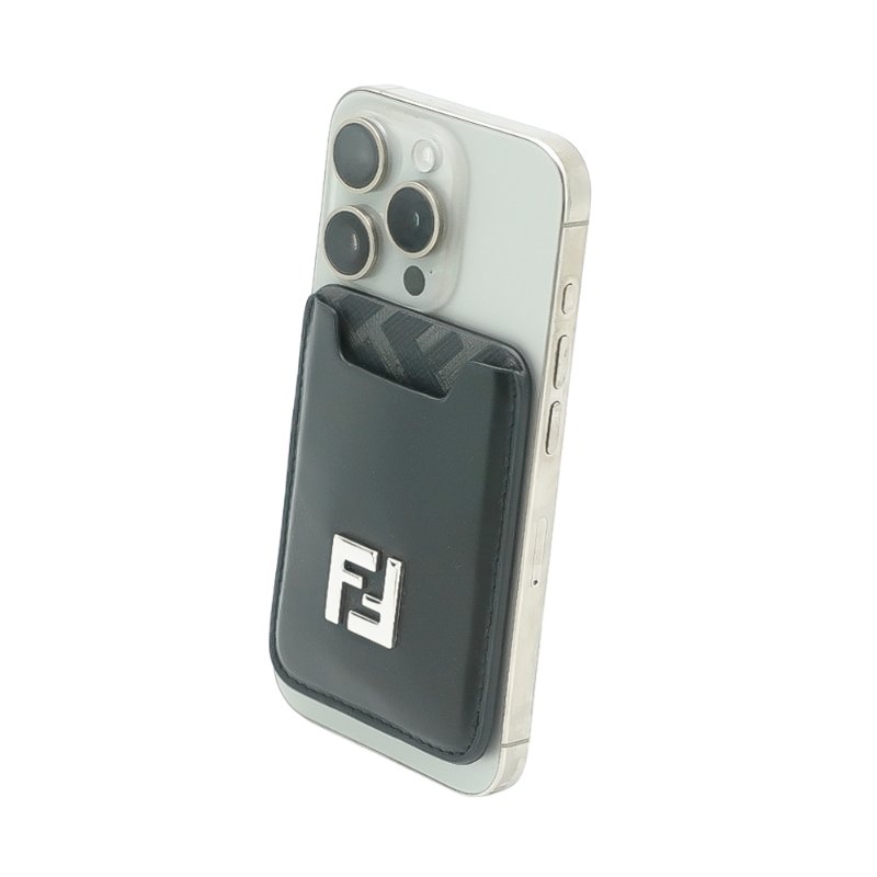 Fendi Squared FF logo MagSafe 磁吸手機卡片套(7M0364-黑灰)-6