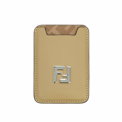 Fendi Squared FF logo MagSafe 磁吸手機卡片套(7M0364-米)