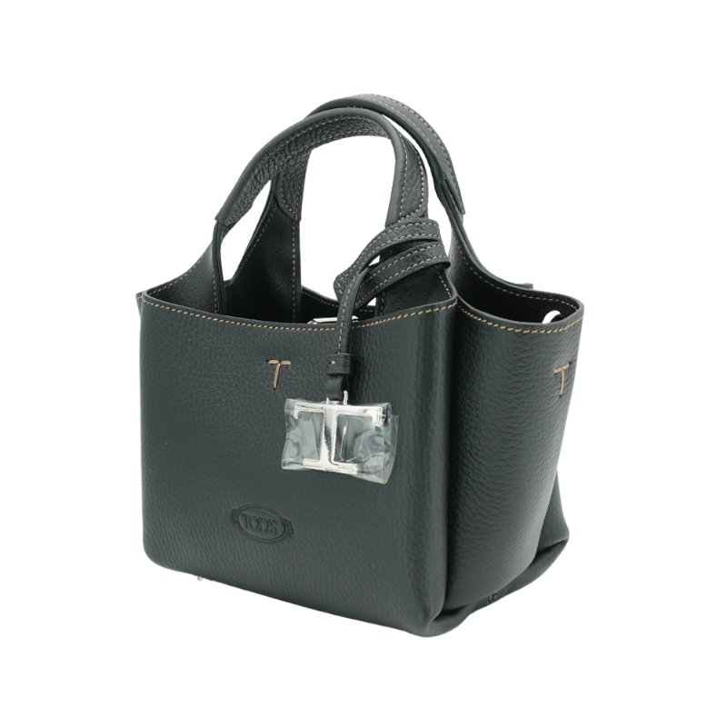 Tod's Apa Micro 小牛皮三層迷你手提兩用包(黑)-1