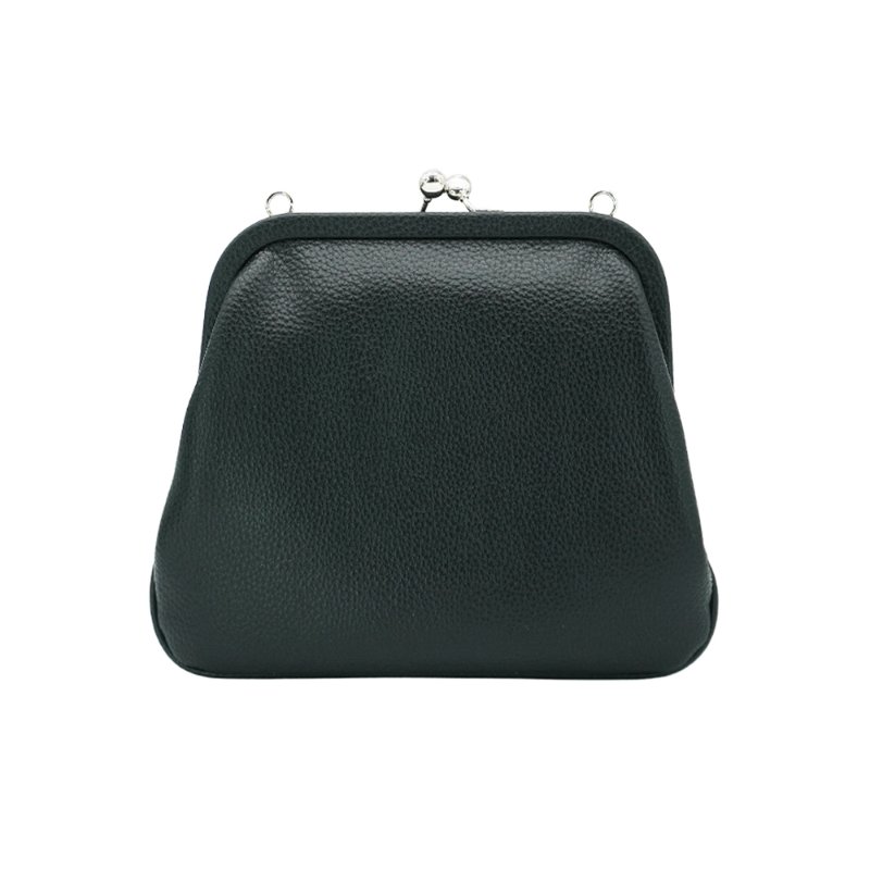 Vivienne Westwood 浮雕土星logo轉釦肩背包(黑)-2