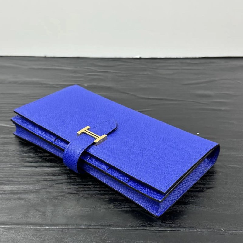 HERMES bearn H電光藍金扣長夾 17.5*9*2 全新閒置配件:盒子-4