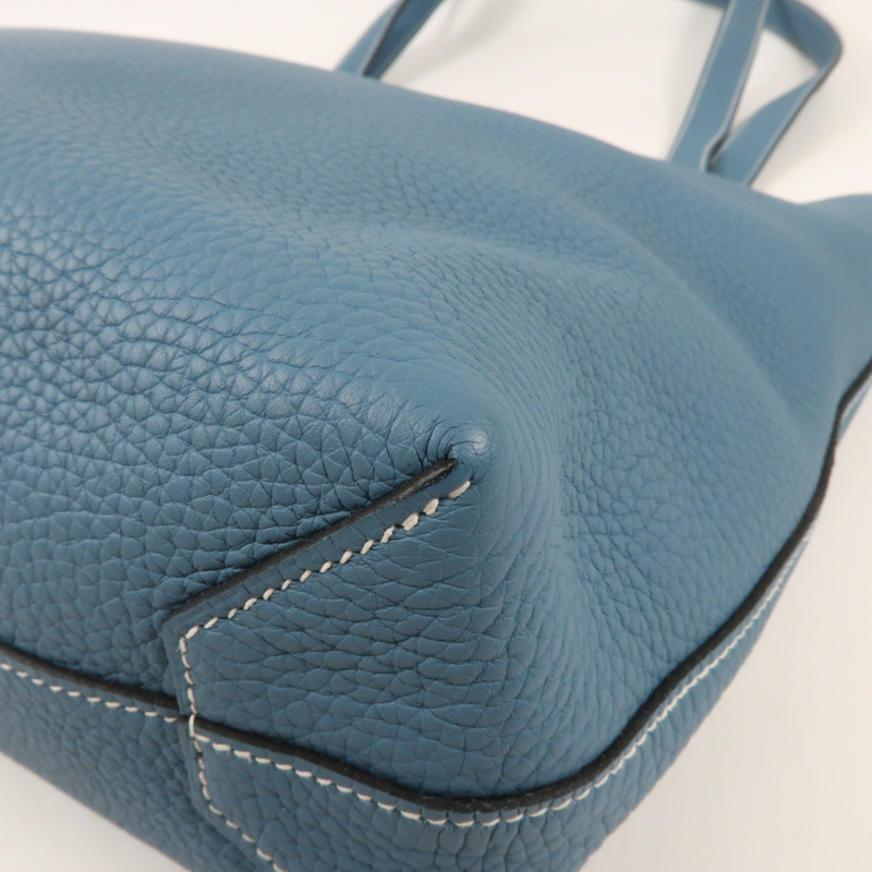 HERMES Clemence皮革Cabasellier 31手挽袋Bleu Frida-11