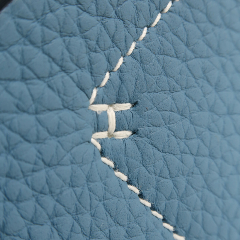 HERMES Clemence皮革Cabasellier 31手挽袋Bleu Frida-12