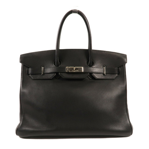 HERMES Swift皮革Birkin 35銀扣手挽袋Noir Black