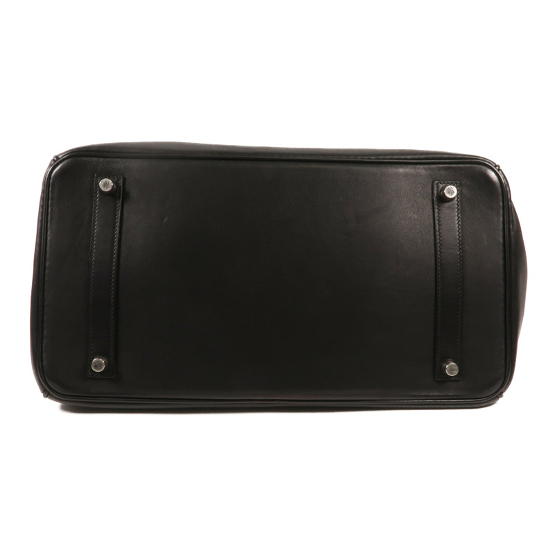 HERMES Swift皮革Birkin 35銀扣手挽袋Noir Black-3