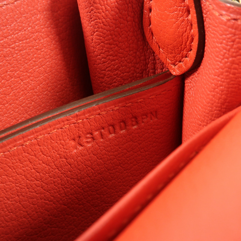 HERMES Evercolor皮革Mini Roulis金扣肩背袋Rouge Tomate-11