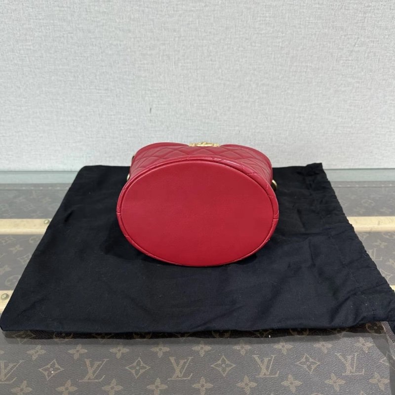 CHANEL 紅金Leboy水桶手提斜背包17*15*13 98新配件塵袋保卡-3