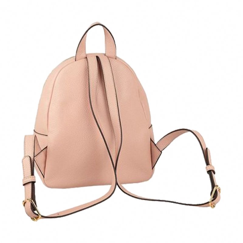 【TORY BURCH】雙T-LOGO荔紋皮革後背包-粉紅色-2