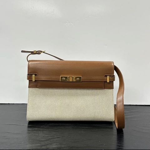 YSL 曼哈頓鎖扣肩背斜背包 29*20*8 98新配件塵袋