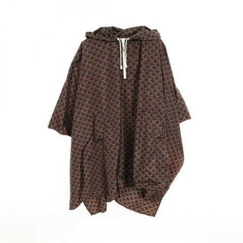 CELINE Triomphe 斗篷外套 2W400344N 尼龍棕色 二手 女款 TU 碼