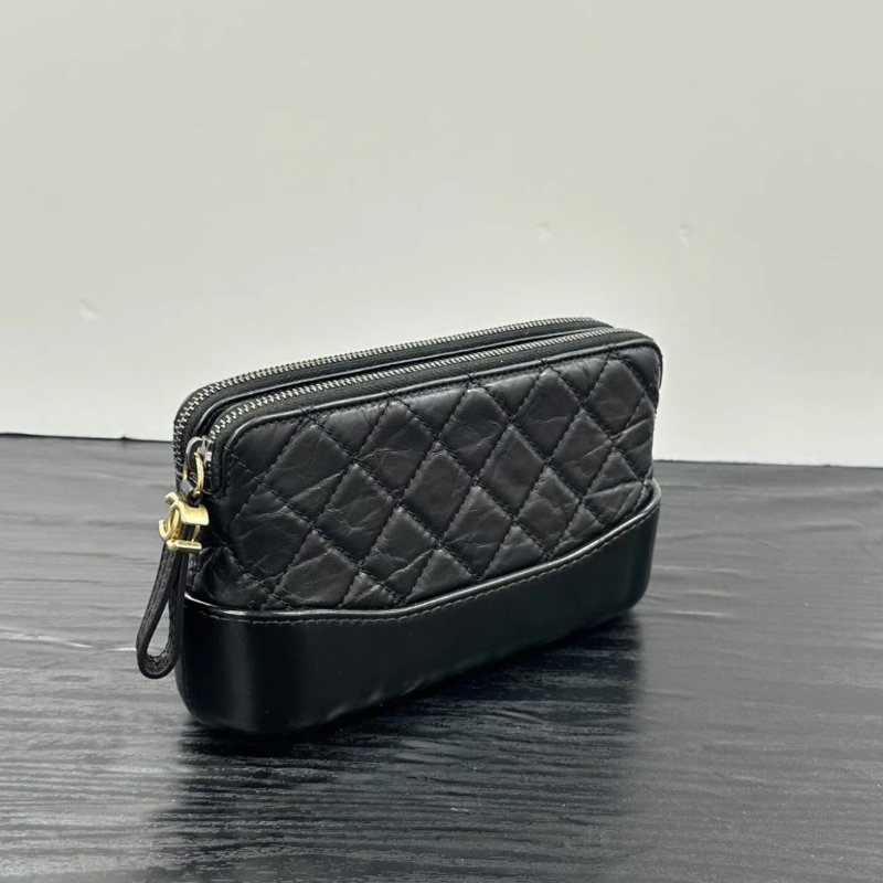 CHANEL 黑色流浪鏈條肩背斜背包mini 18.5*10*4 98新配件塵袋-1