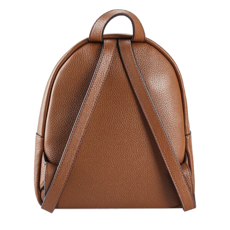 【TORY BURCH】雙T-LOGO荔紋皮革後背包-駝色-1