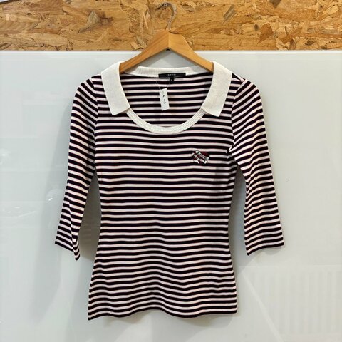 【美收精品】GUCCI 紅白藍條紋上衣 4-123【隔月月中將轉賣至日本 上架期限30天】