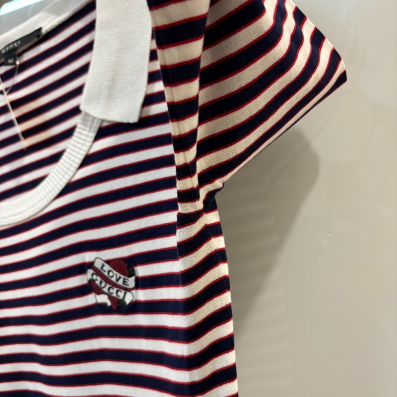 【美收精品】GUCCI 紅白藍條紋上衣 4-123【隔月月中將轉賣至日本 上架期限30天】-3