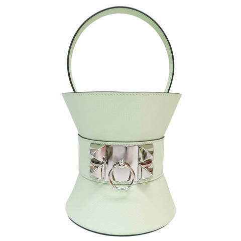 淺綠色 Epsom牛皮 Mini Medor 手提包 W刻 銀扣【HERMES 愛馬仕】