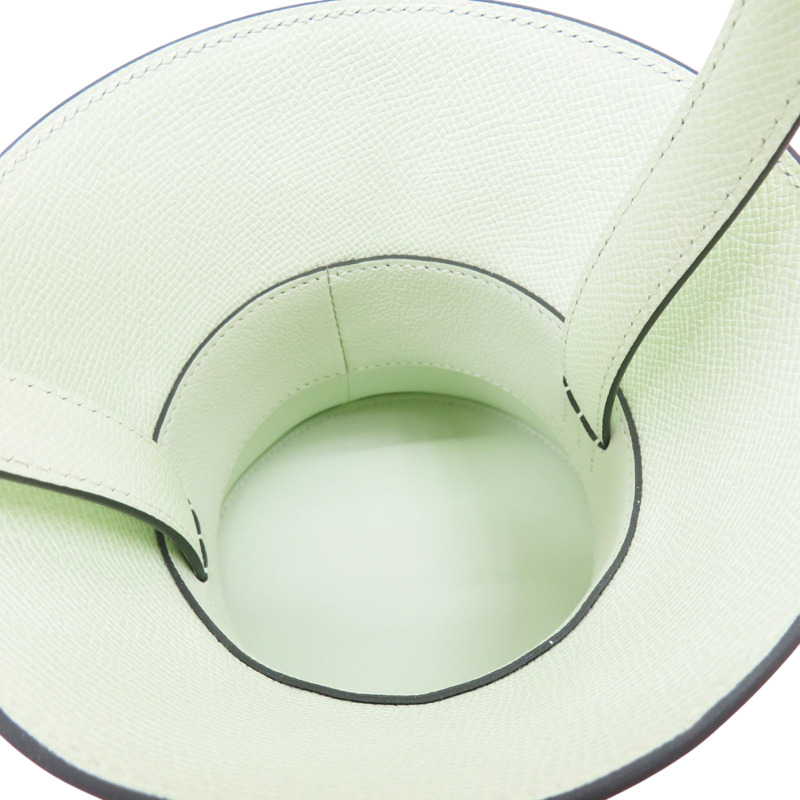 淺綠色 Epsom牛皮 Mini Medor 手提包 W刻 銀扣【HERMES 愛馬仕】-4